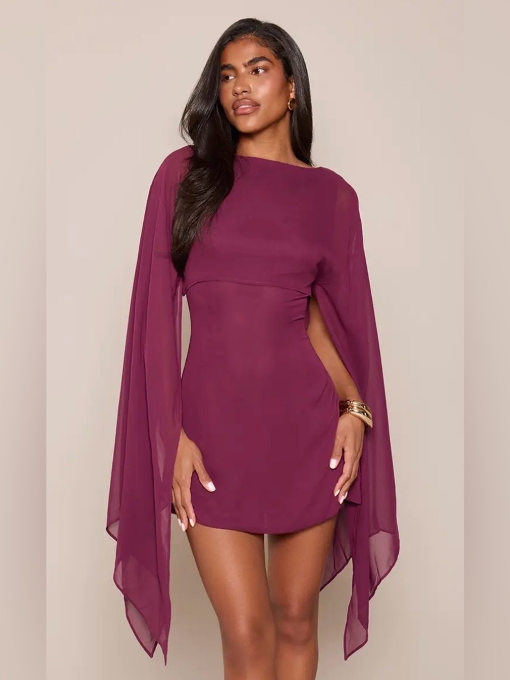 NWT Pretty Little Thing cape detail mini dress